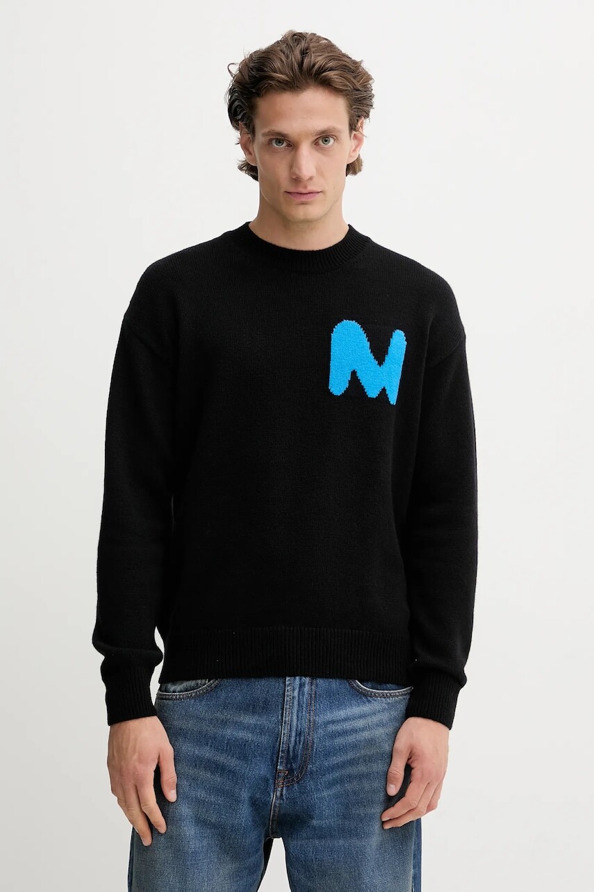 Vlnený sveter MSGM čierna farba, 3940MM204.257596