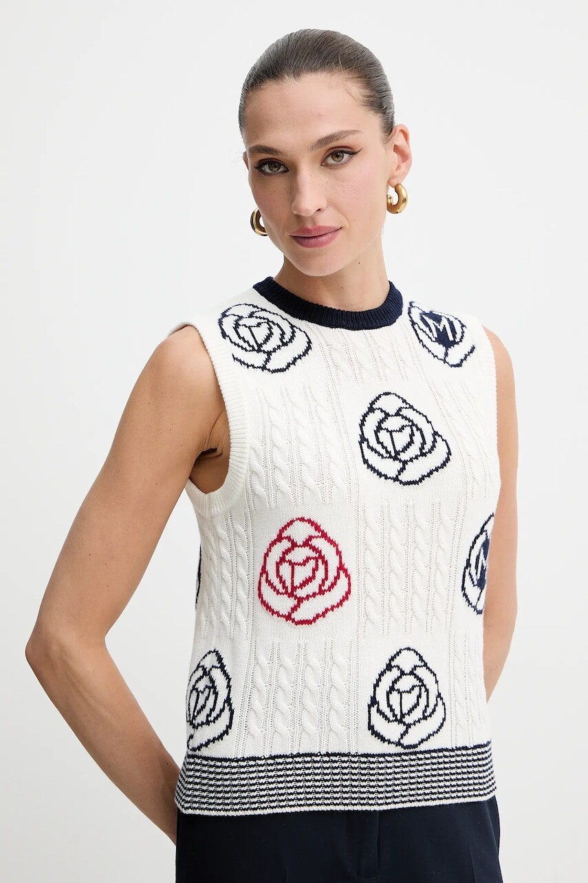 Vlnená vesta Marella béžová farba, 2523356054200