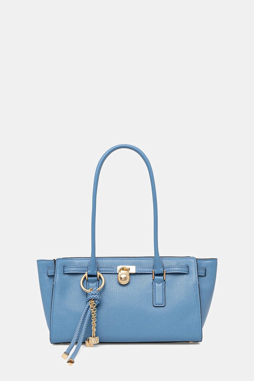 Kožená kabelka MICHAEL Michael Kors modrá farba, 30F5GNXT0L