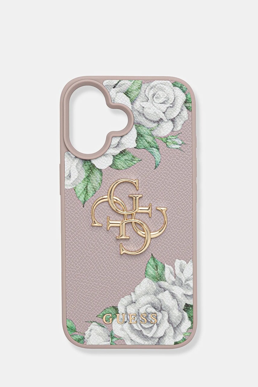 Puzdro na mobil Guess iPhone 16 fialová farba, GUHCP16SPGROP4MU
