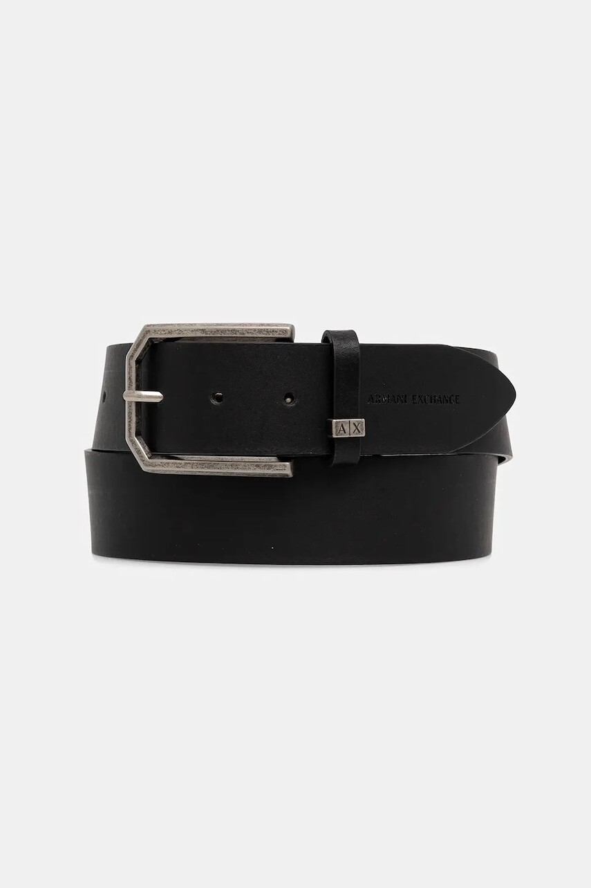 Kožený opasok Armani Exchange čierna farba, XM001742 AF17991