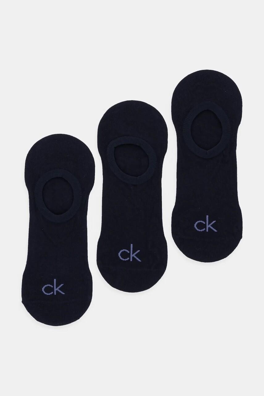 Ponožky Calvin Klein 3-pak tmavomodrá farba, 701236412