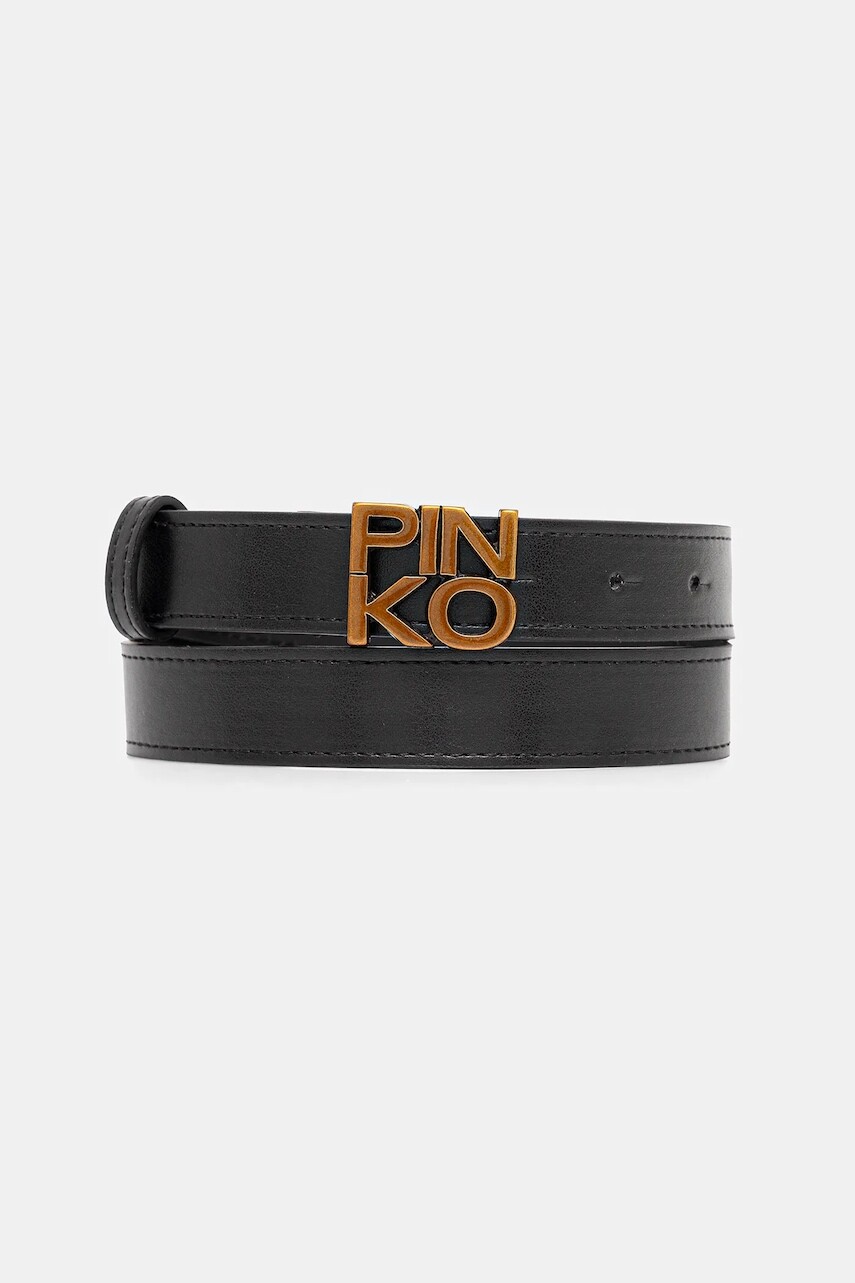 Kožený opasok Pinko čierna farba, KFAV002.C.TV100