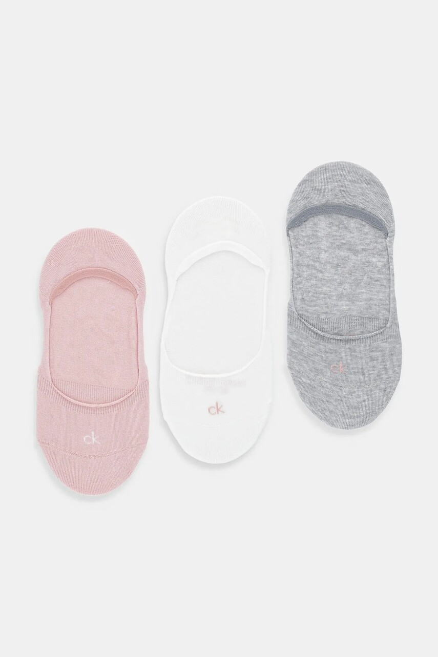 Ponožky Calvin Klein 3-pak ružová farba, 701234371