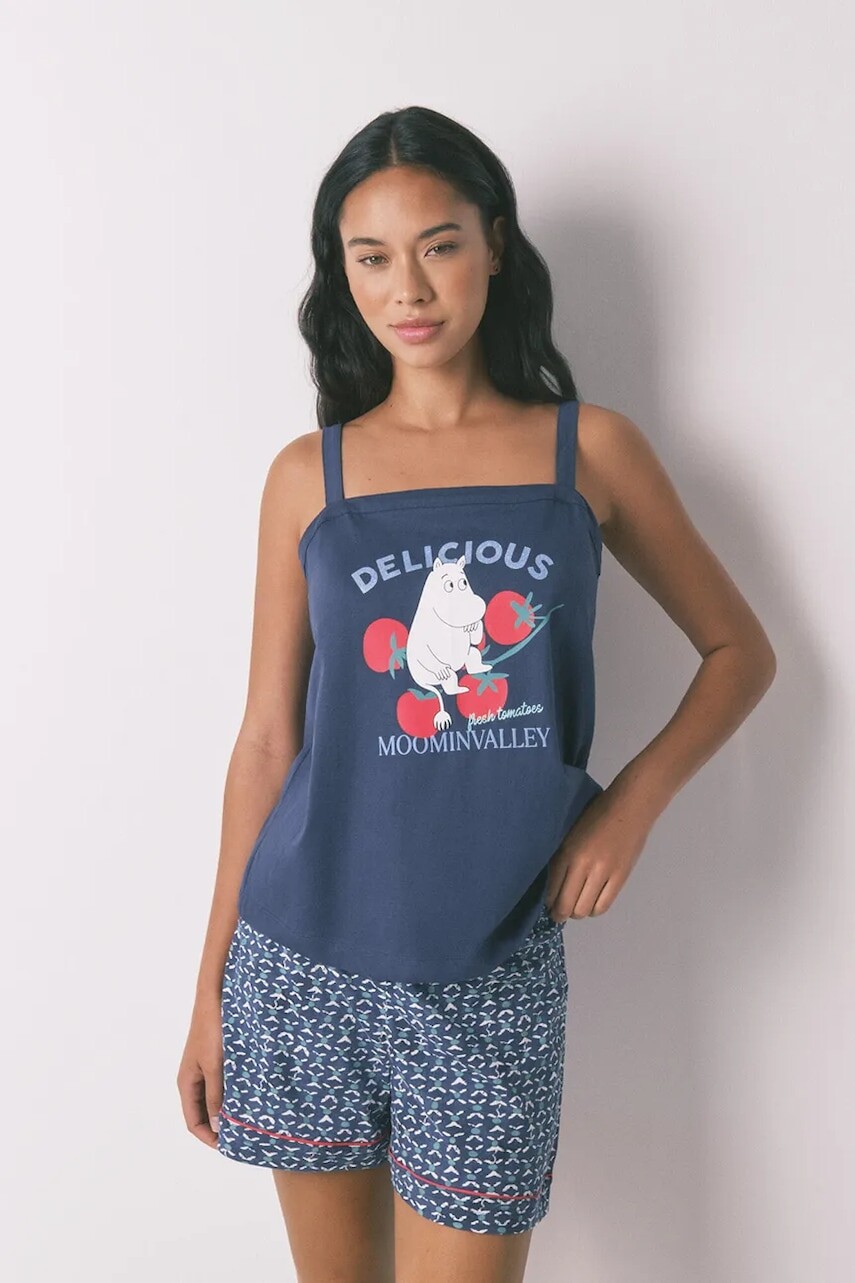 Bavlnené pyžamo women'secret tmavomodrá farba, bavlnené, 3132111