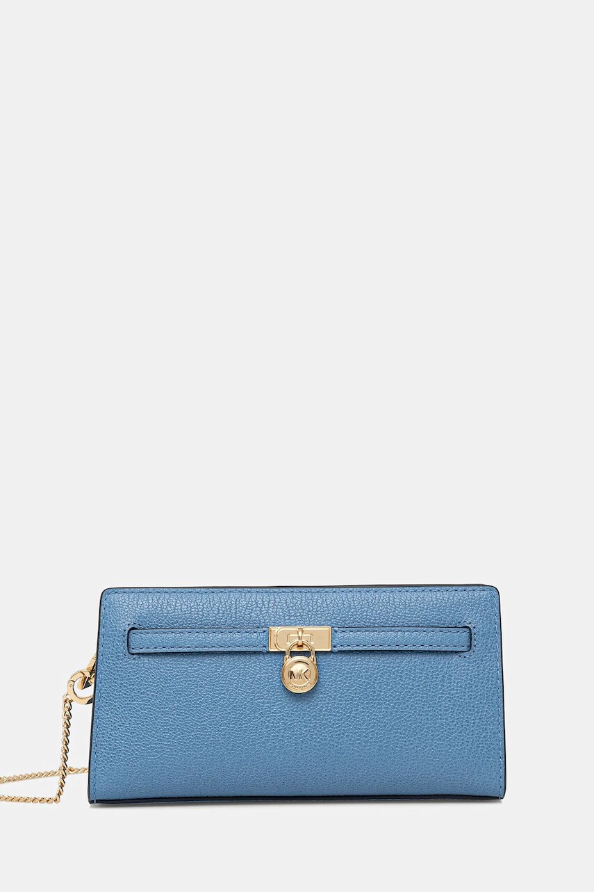 Kožená kabelka MICHAEL Michael Kors modrá farba, 32F5GNXC0L