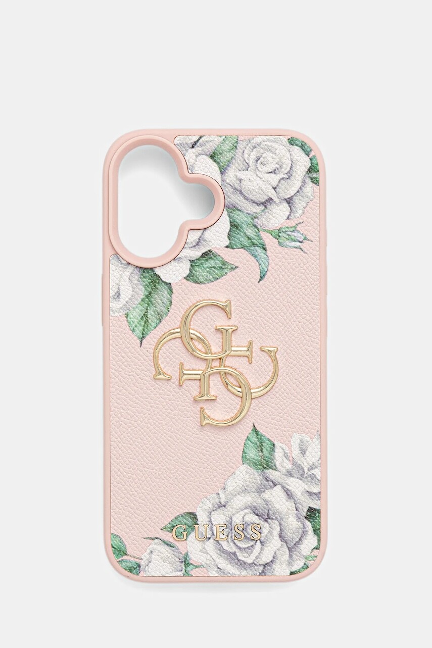 Puzdro na mobil Guess iPhone 16 ružová farba, GUHCP16SPGROP4MP