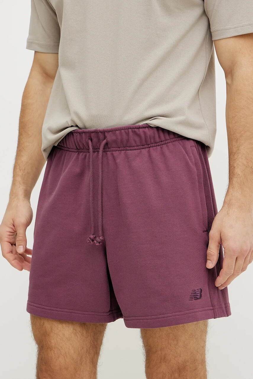 Bavlnené šortky New Balance fialová farba, MS41511FDP