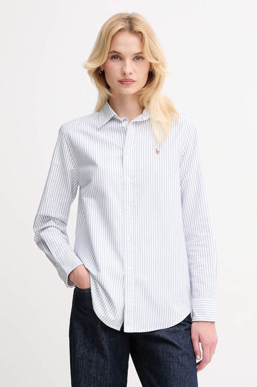 Bavlnená košeľa Polo Ralph Lauren fialová farba, regular, s klasickým golierom, 211971500