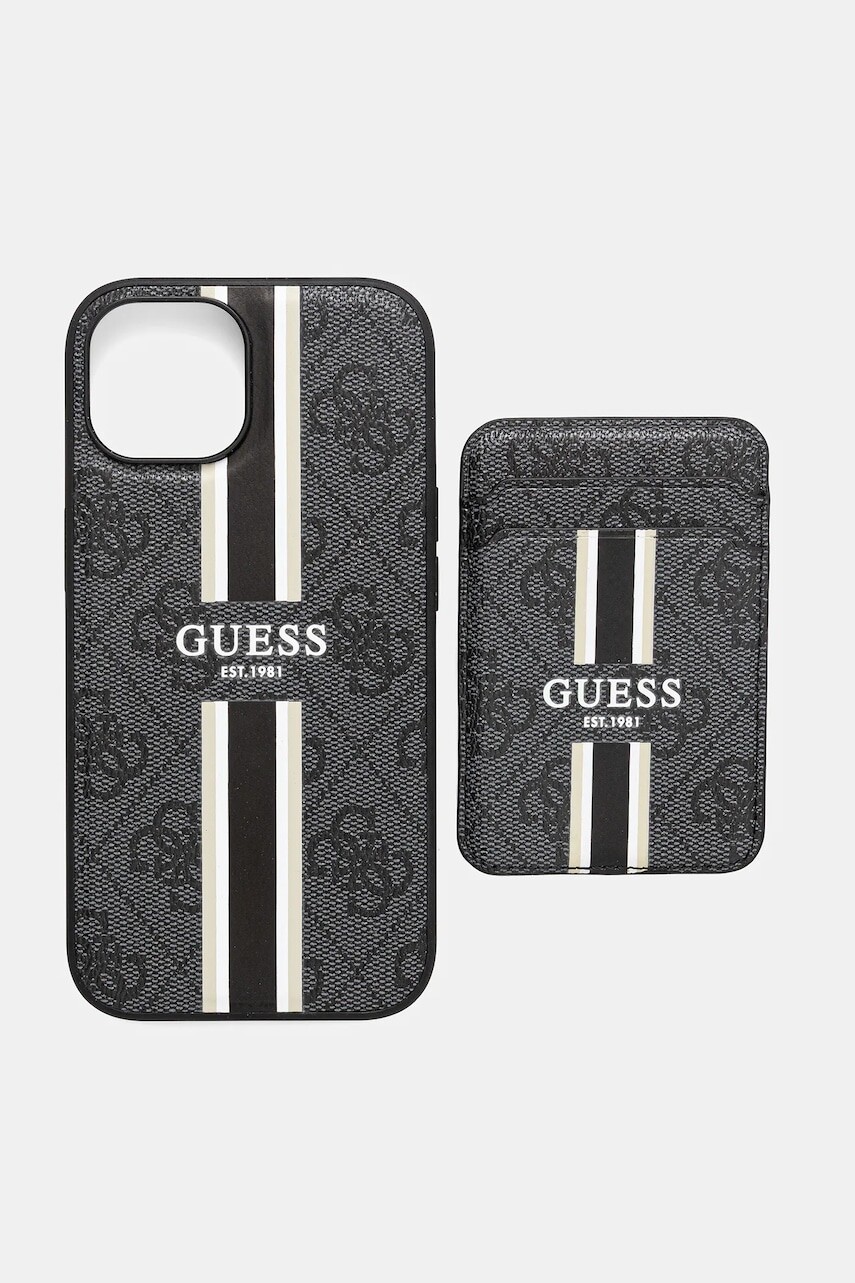 Puzdro na mobil Guess iPhone 15 čierna farba, GUBPHCP15SP4RPSK