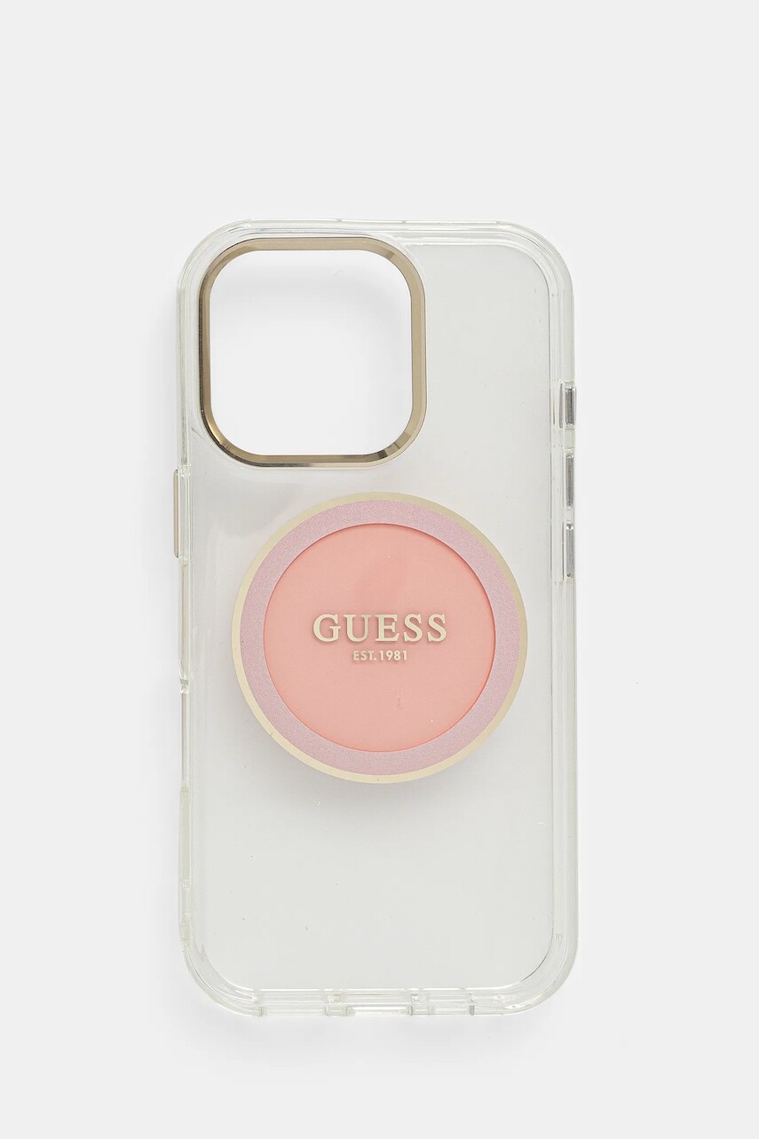 Puzdro na mobil Guess iPhone 16 Pro ružová farba, GUHMP16LHTDRCEDP