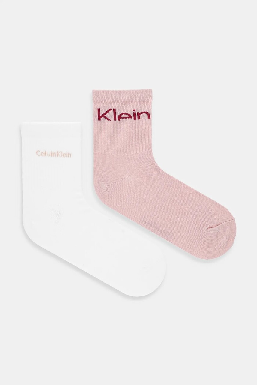 Ponožky Calvin Klein Jeans 2-pak ružová farba, 701235518