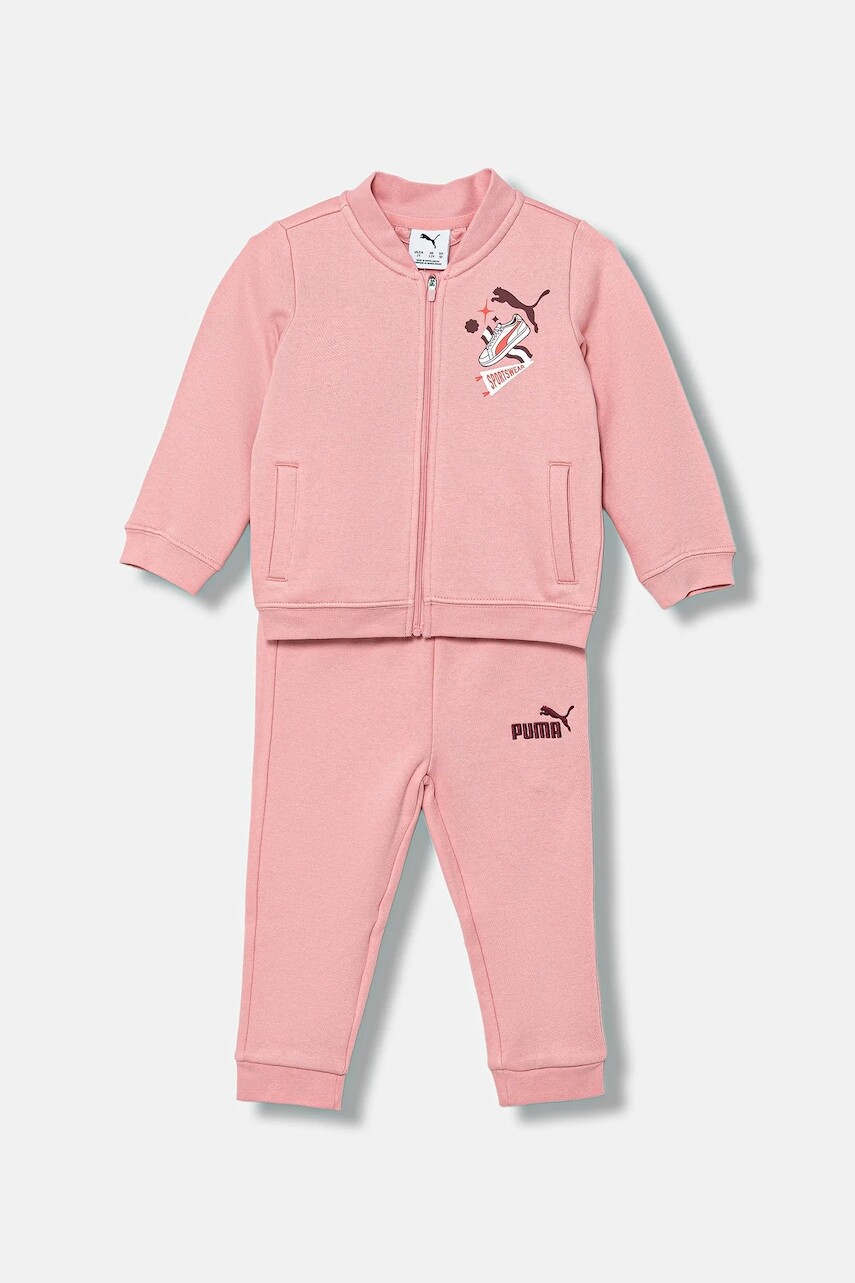 Detská tepláková súprava Puma MINICATS Full-Zip Set FL INF ružová farba, 689732