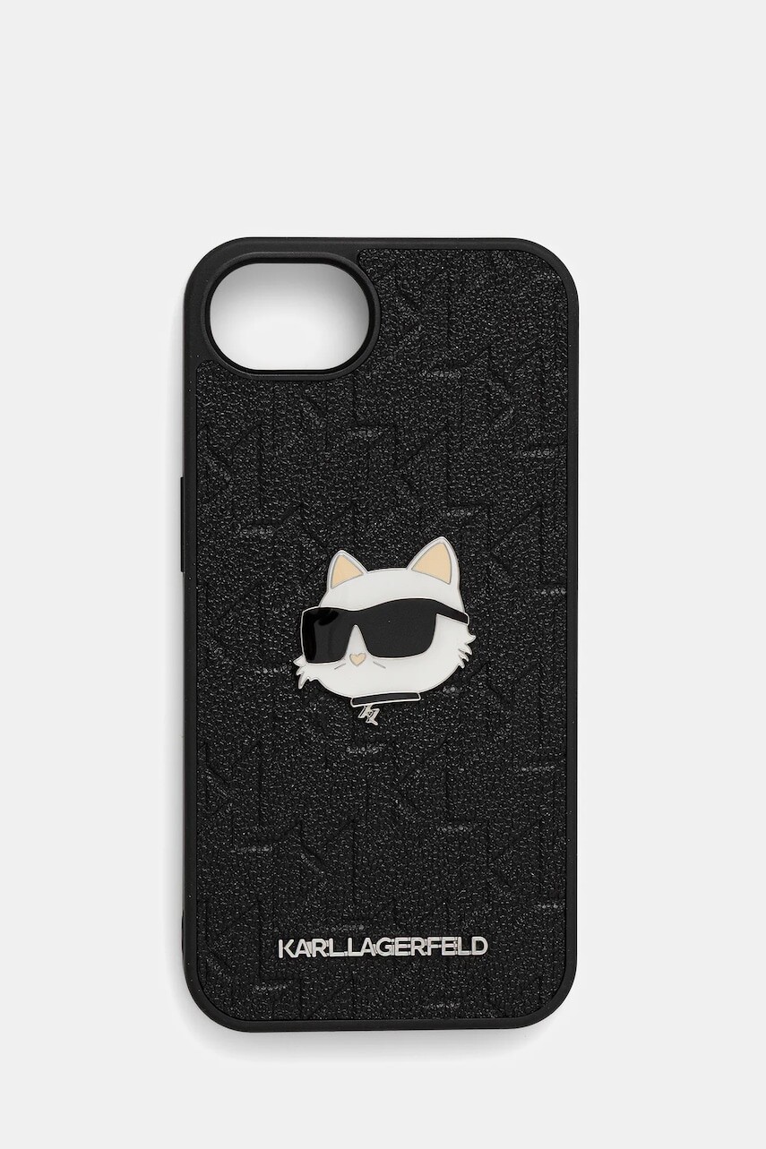 Puzdro na mobil Karl Lagerfeld iPhone 16e čierna farba, KLHCPSE4PGKLCHPK