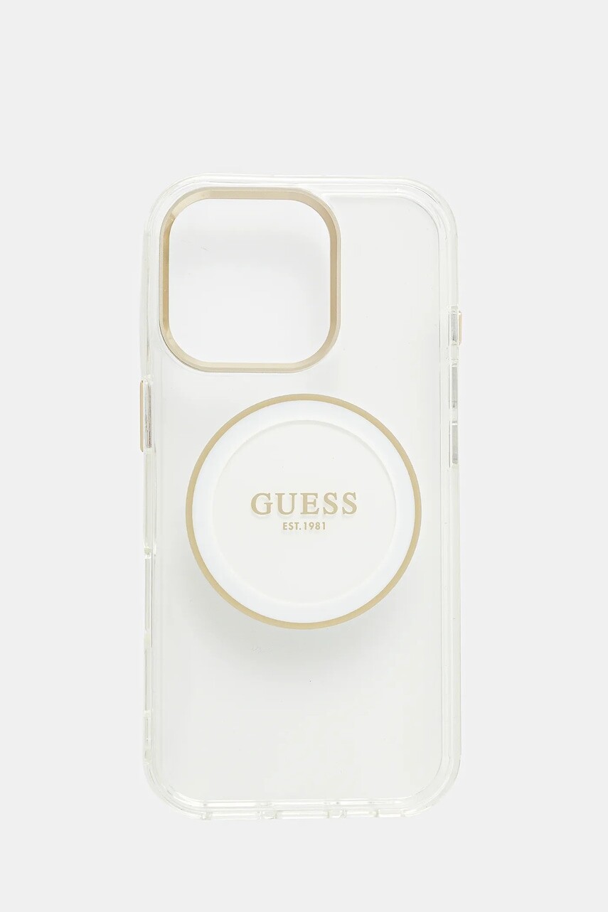 Puzdro na mobil Guess iPhone 16 Pro biela farba, GUHMP16LHTDRCEDH