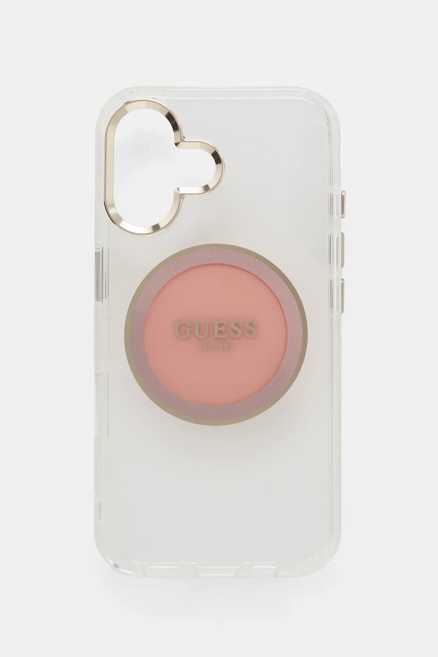 Puzdro na mobil Guess iPhone 16 ružová farba, GUHMP16SHTDRCEDP