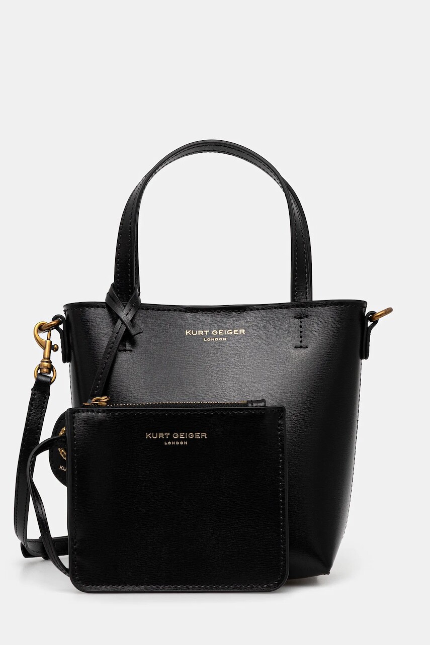 Kožená kabelka Kurt Geiger London čierna farba, 4704800109