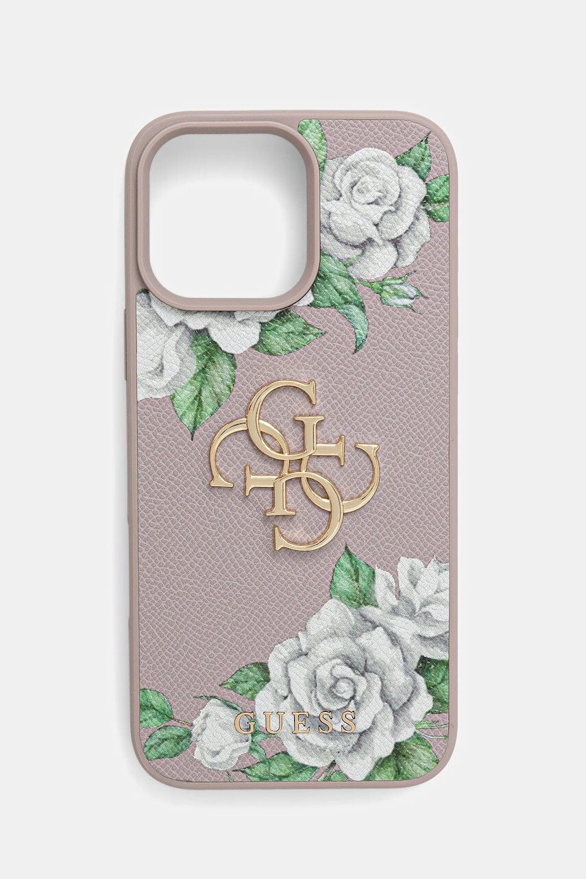 Puzdro na mobil Guess iPhone 16 Pro Max fialová farba, GUHCP16XPGROP4MU