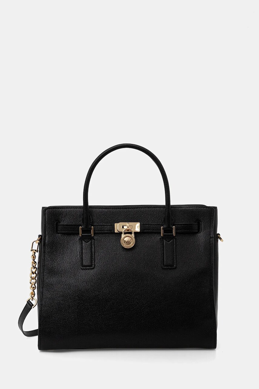Kožená kabelka MICHAEL Michael Kors čierna farba, 30F5GNXS3L