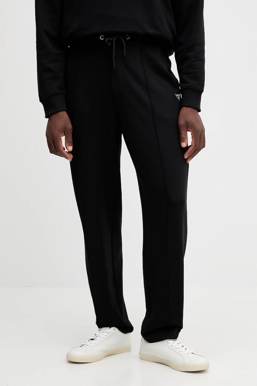 Nohavice Guess čierna farba, rovný strih, M5YB18 KCBR2