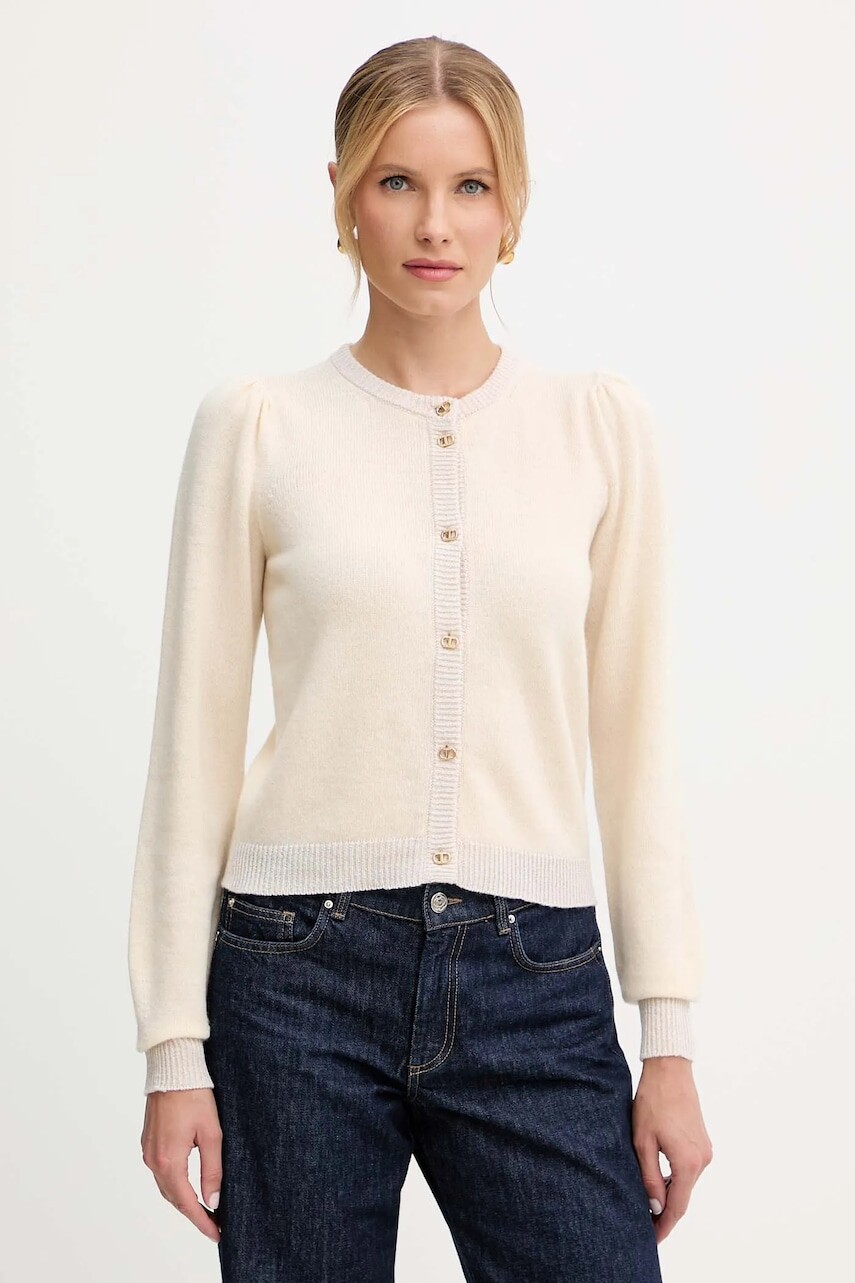 Kardigán Twinset béžová farba, 252TP3583