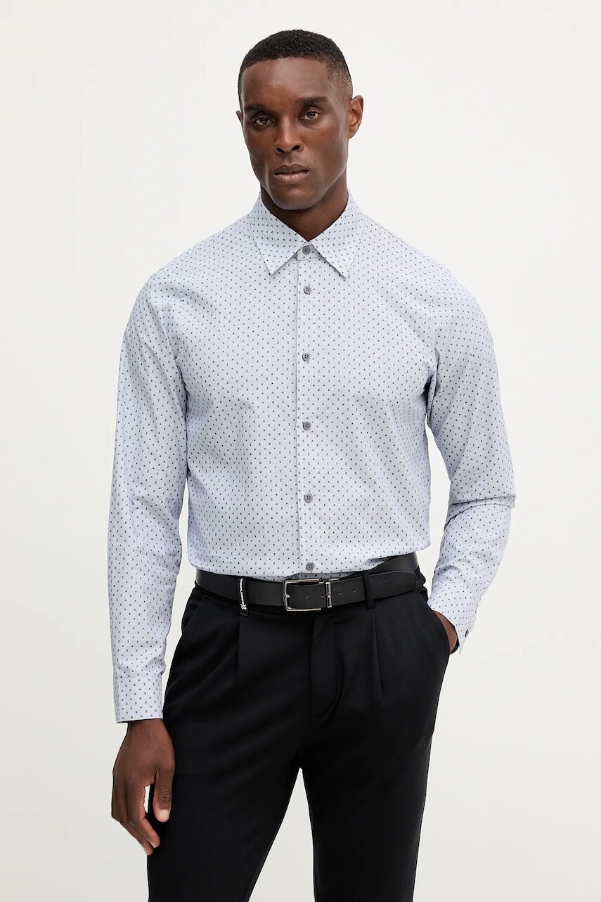 Bavlnená košeľa Armani Exchange modrá farba, regular, s klasickým golierom, XM001153 AF16623
