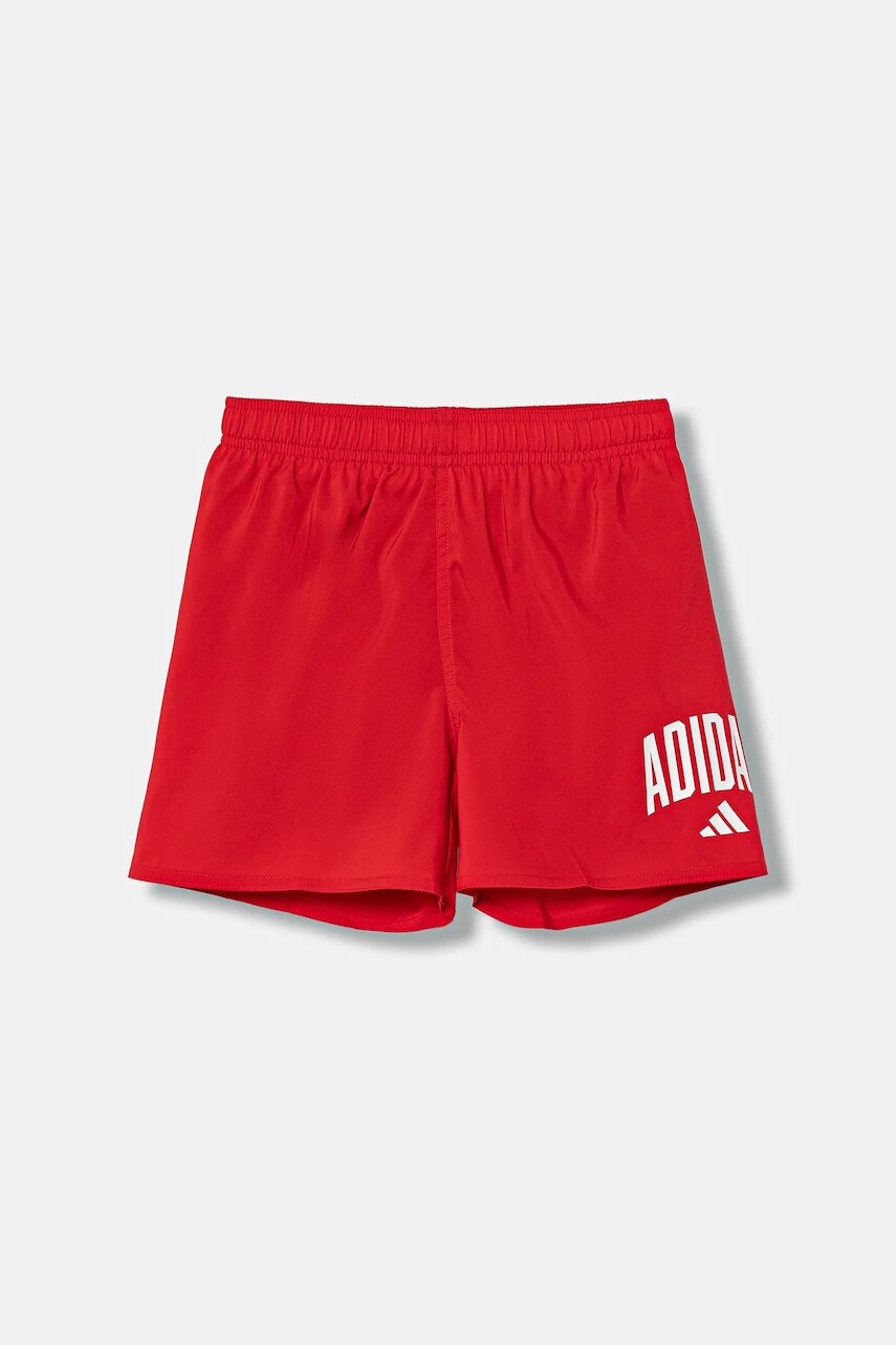 Detské plavkové šortky adidas Performance červená farba, JX2662