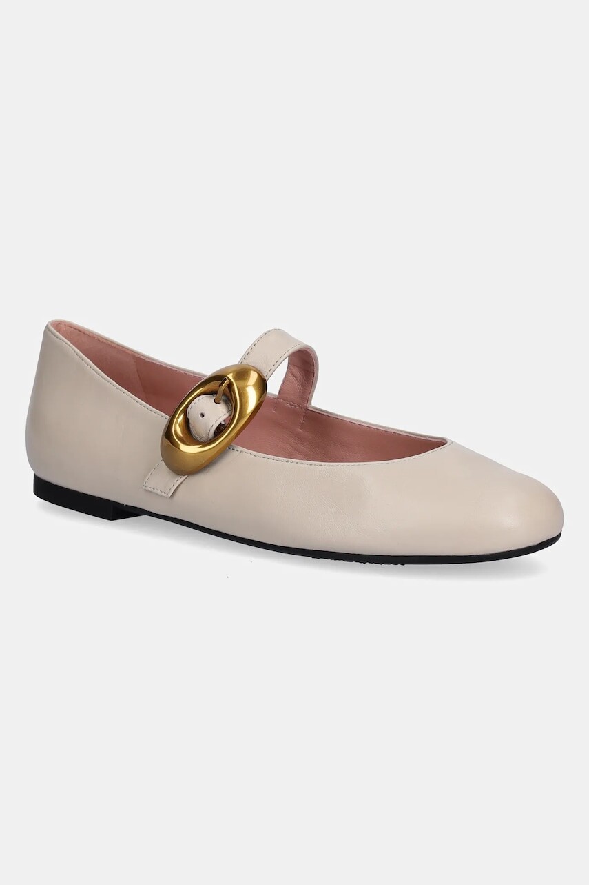 Kožené balerínky Pretty Ballerinas Nicole béžová farba, 52563_002