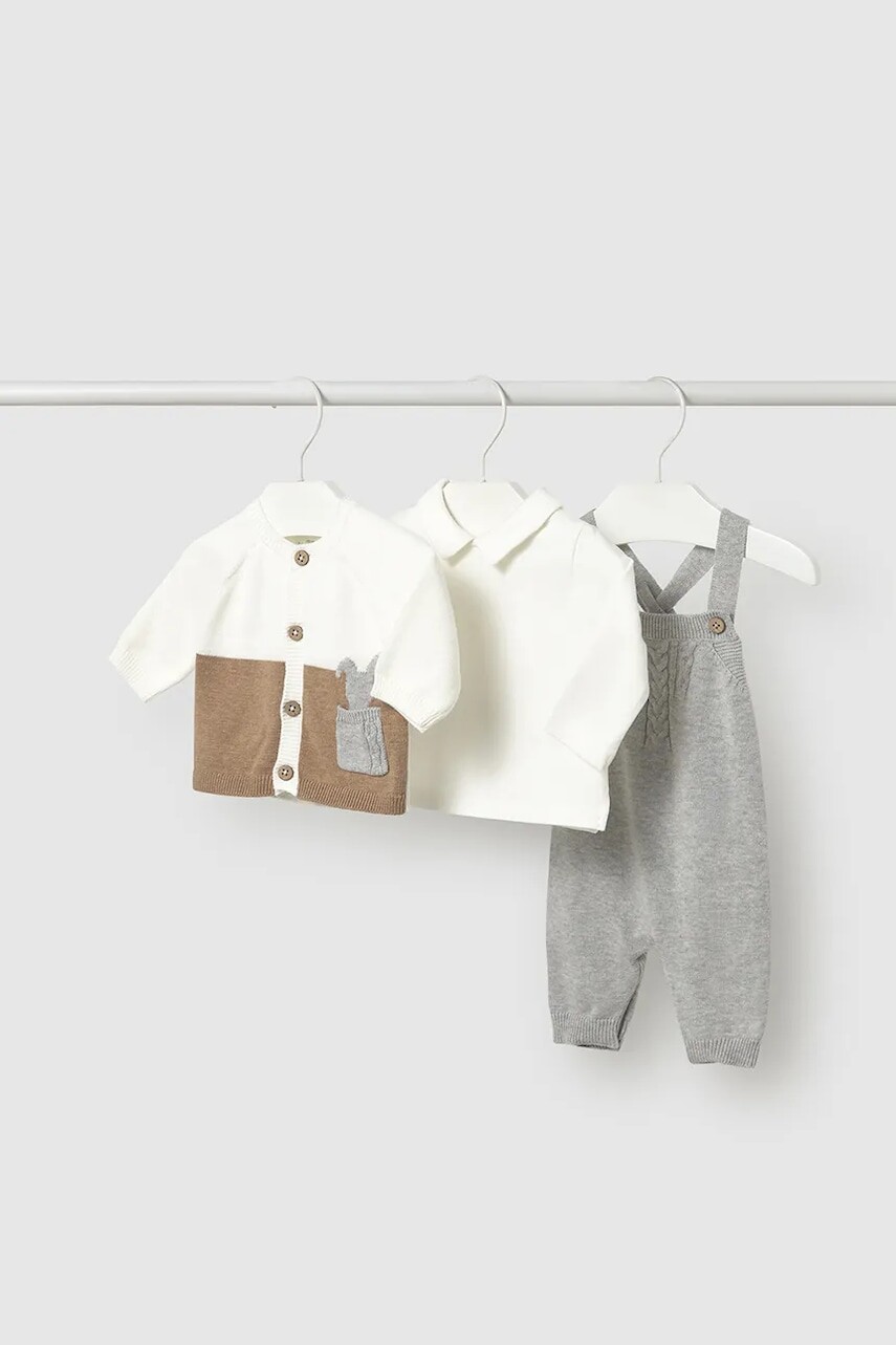 Sada pre bábätká Mayoral Newborn 3-pak šedá farba, 2617