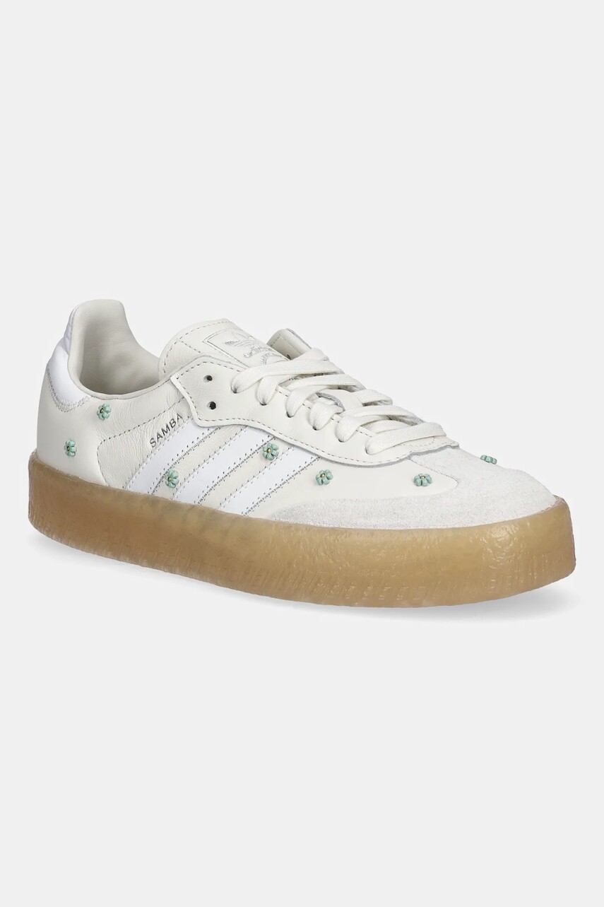 Kožené tenisky adidas Originals Sambae W béžová farba, JS3953