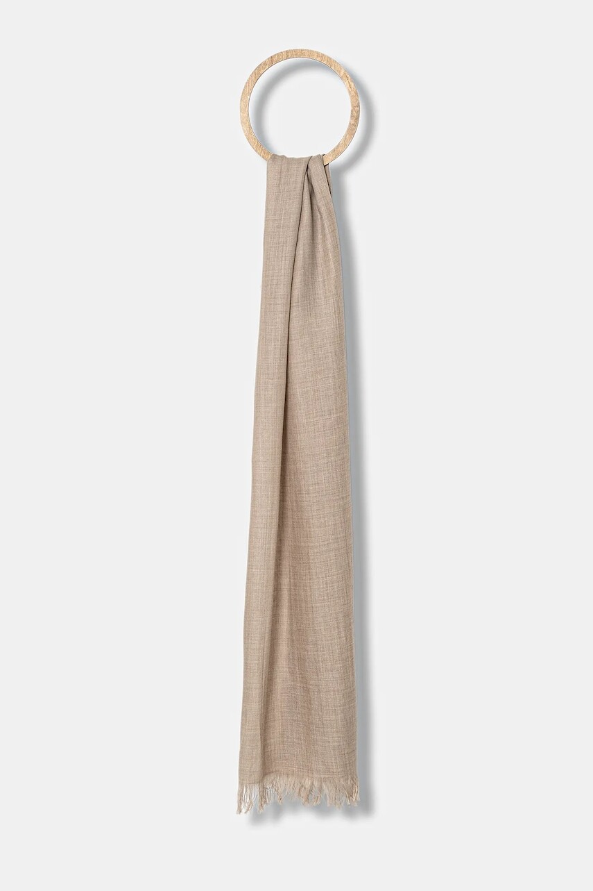 Vlnený šál Weekend Max Mara KEN béžová farba, jednofarebný, 2525546044600
