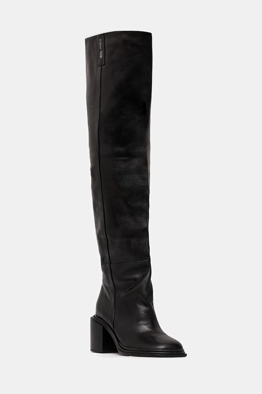 Kožené čižmy Naked Wolfe Nature čierna farba, na podpätku, Nature Nappa Prince Leather Black