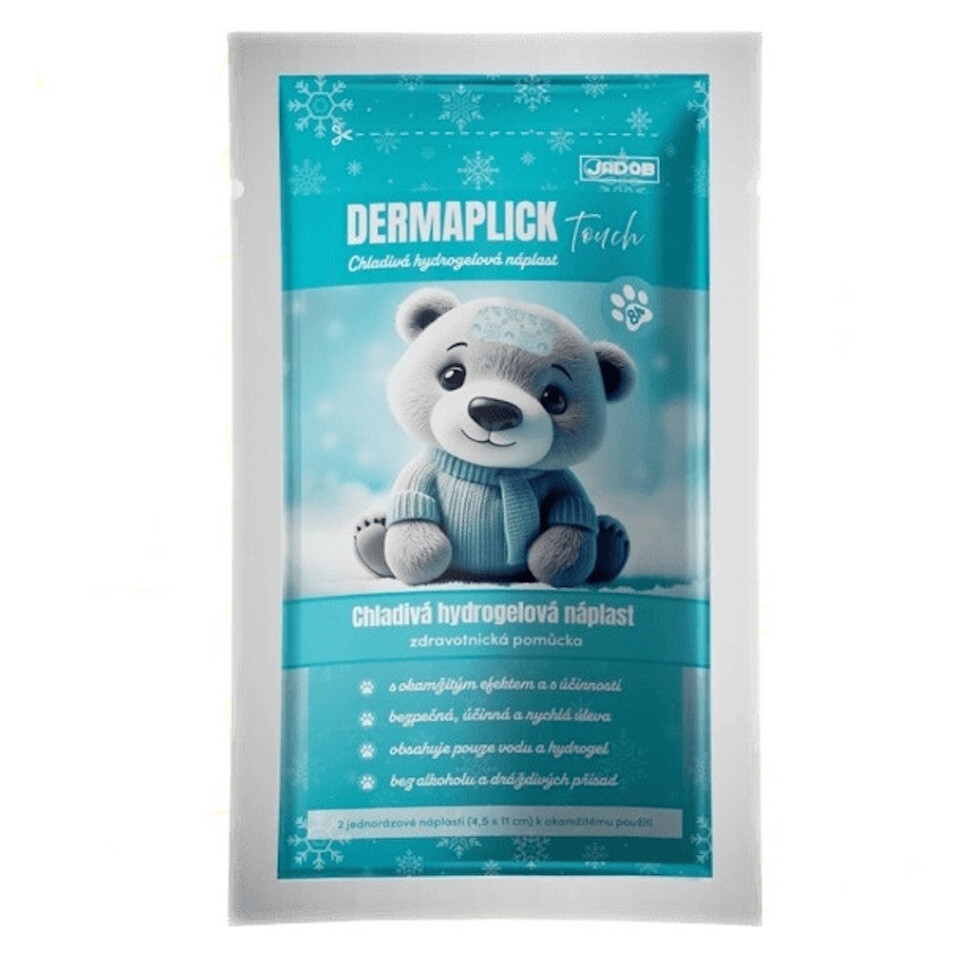 DERMAPLICK Touch chladivá hydrogélová náplasť 4,5 × 11 cm, 2 kusy