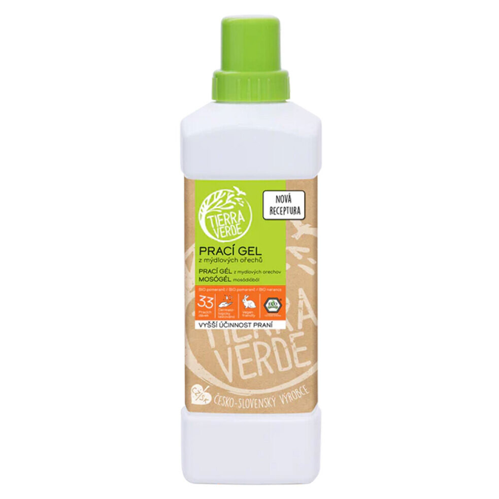 TIERRA VERDE Prací gél s pomarančom BIO 1 l, poškodený obal