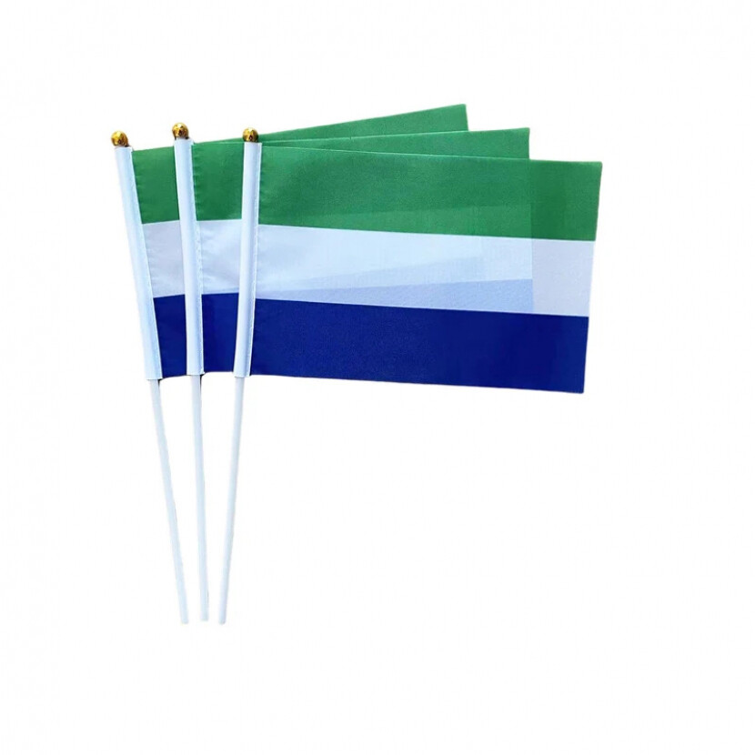 Vlajka Sierra Leone 14 x 21 cm na plastovej tyčke