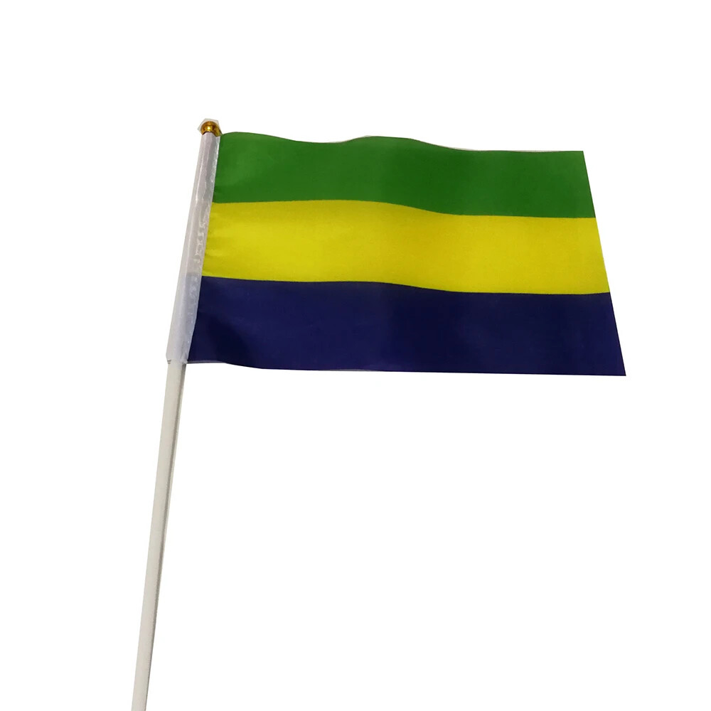 Vlajka Gabon 14 x 21 cm na plastovej tyčke