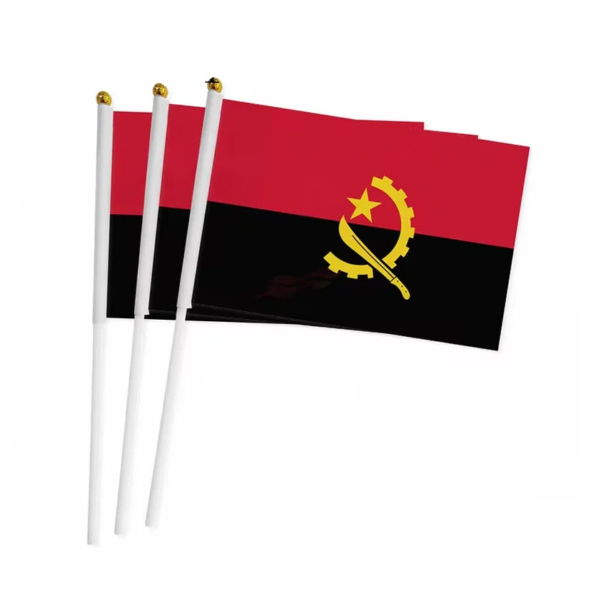 Vlajka Angola 14 x 21 cm na plastovej tyčke