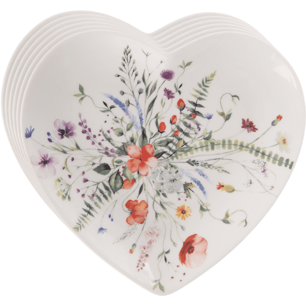 Orion Sada porcelánových dezertních talířů Máksrdce 17,5 x 17 cm, 6 ks