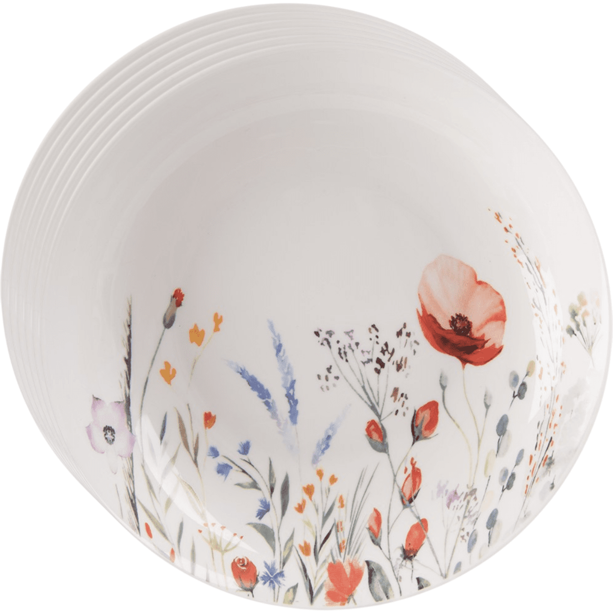 Orion Sada porcelánových hlbokých tanierov Mak20,5 cm, 6 ks