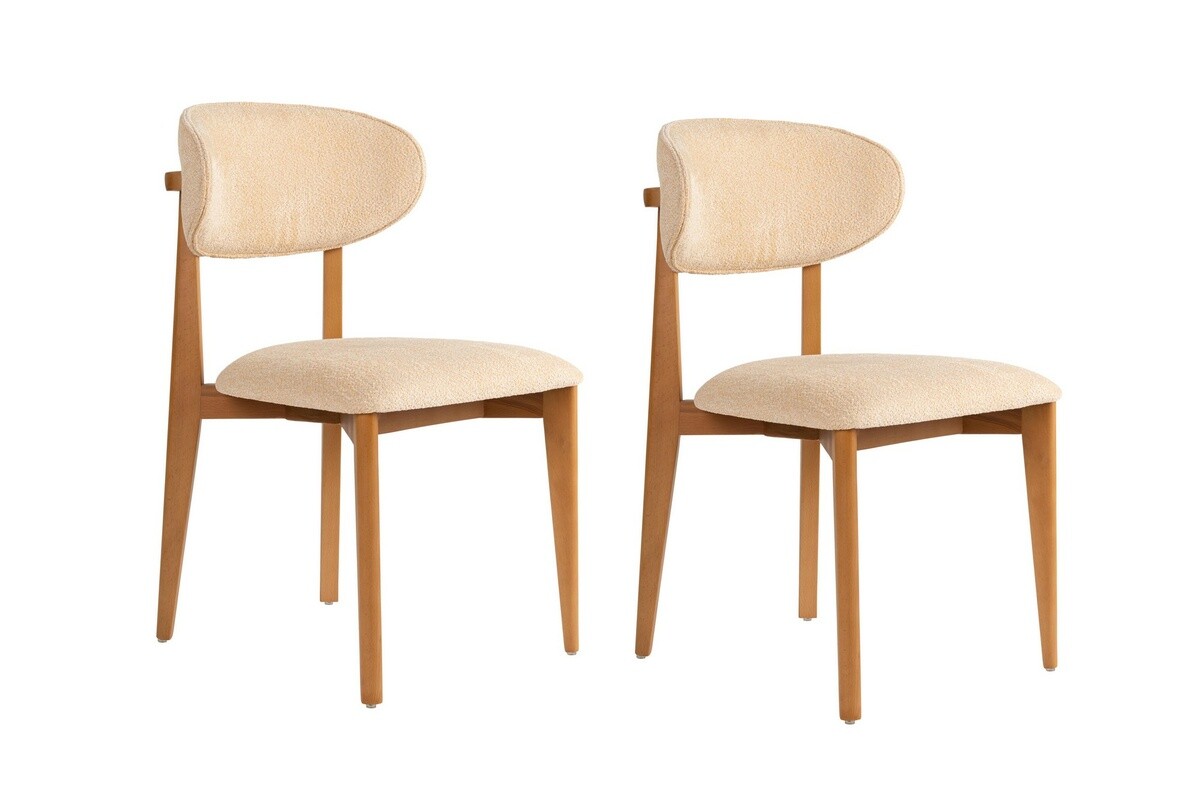 Sada jedálenských stoličiek Lionte Beige and DarkOak, 2 ks