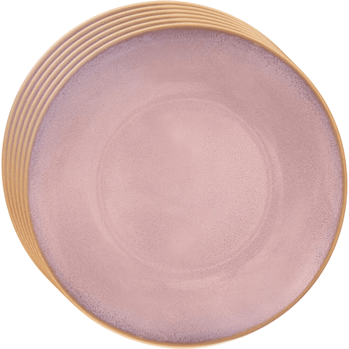 Orion Sada keramických mělkých talířů Glaze růžová27 cm, 6 ks