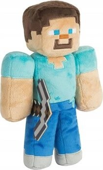 Plush Minecraft Steve diamantový s mečom, 27 cm