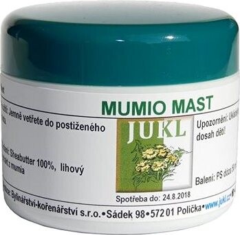 Jukl Mumio masť, jazvy, poškodená pokožka
