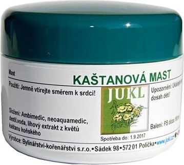 Jukl gaštanová masť – kŕčové žily, zápaly žíl, trombózy