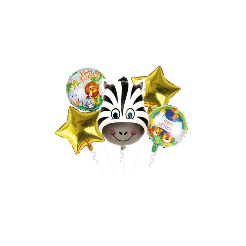 5499 DR Narodeninový set fóliových balónov Zebra 5 ks