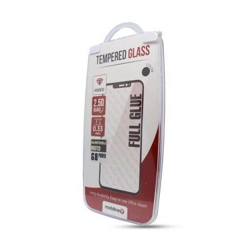 Motorola G9 čierna sklenená fólia Full Glue, Q Sklo