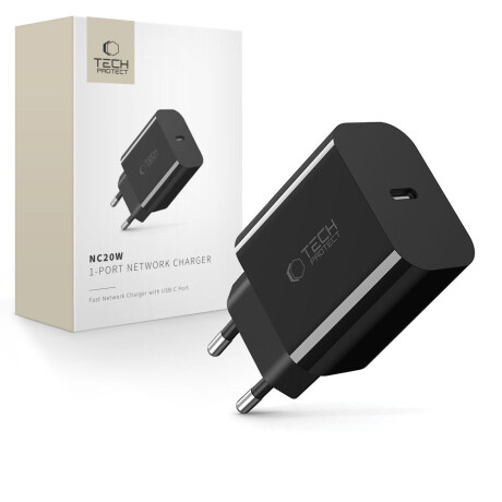 Tech-Protect NC20W sieťová nabíjačka USB-C PD 20W, čierna