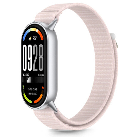 Tech-Protect Nylon Stripe remienok na Xiaomi Smart Band 8 / 9 / 10, pink/grey