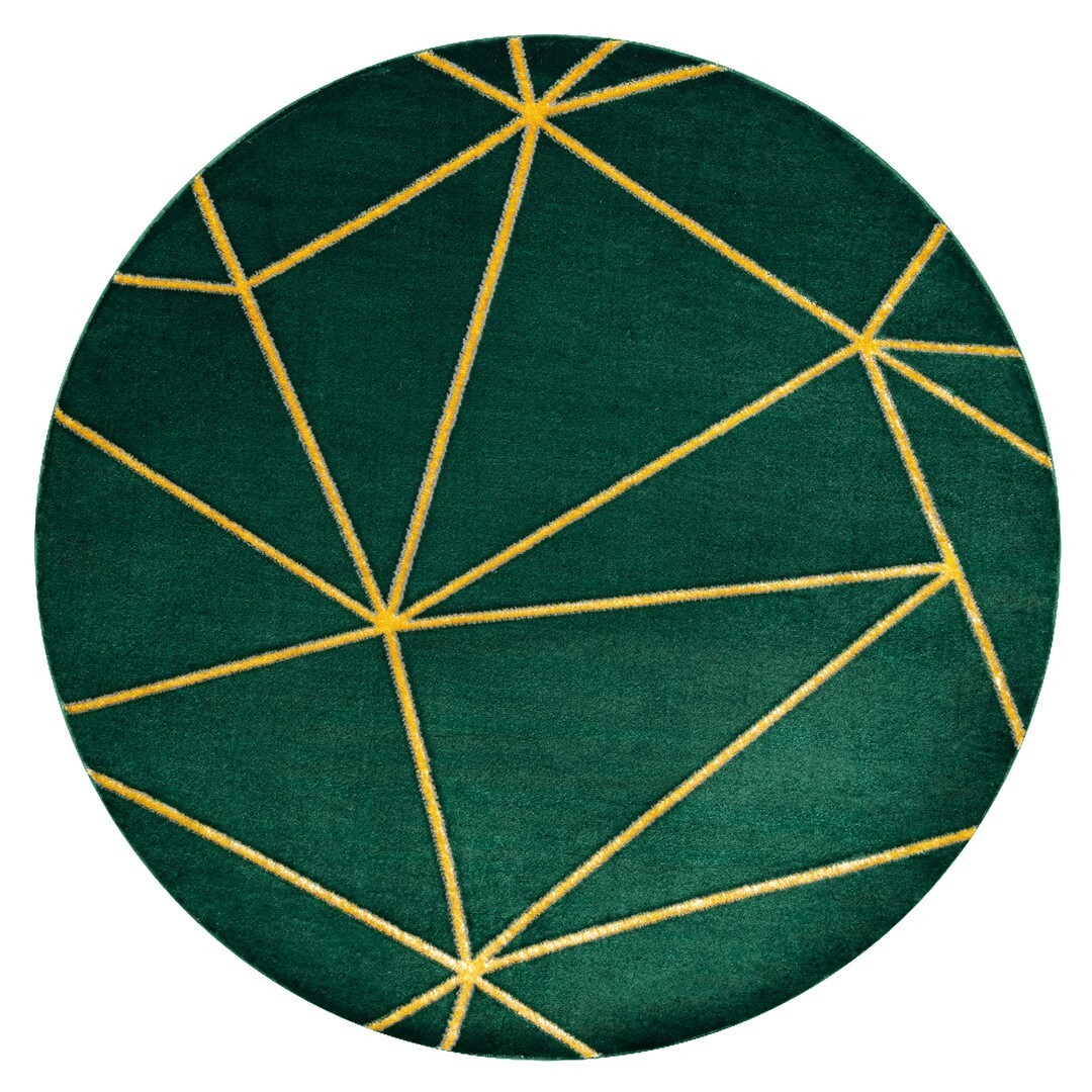 Kulatý koberec ESTEMA GEOMETRIC láhvově zelený