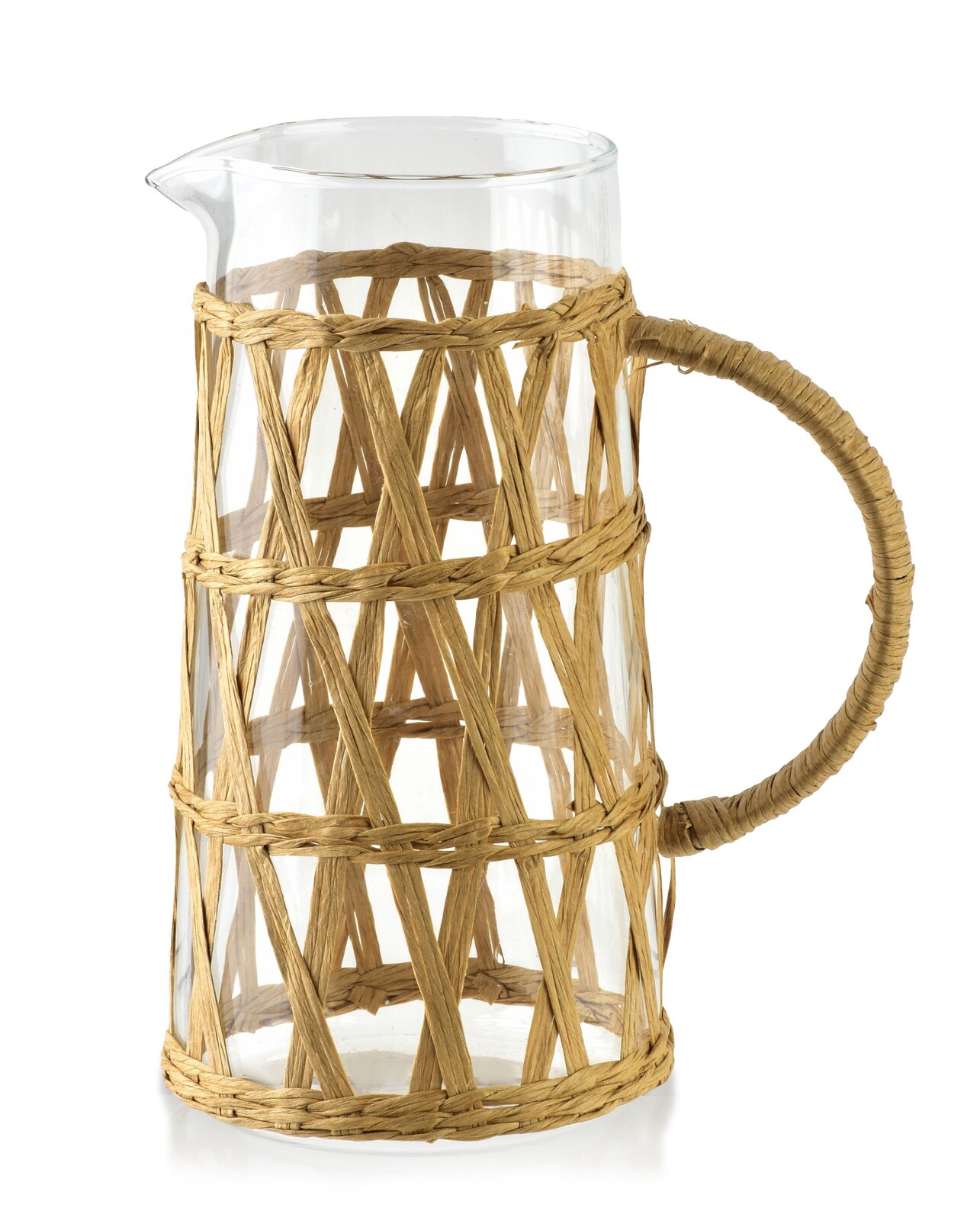 Skleněný džbánek s opletením BOHO 1,1 L transparentní